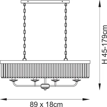 Endon 109058 - Lustră suspendată pe lanț, 4 x E14, 6 W, 230 V, crom lucios
