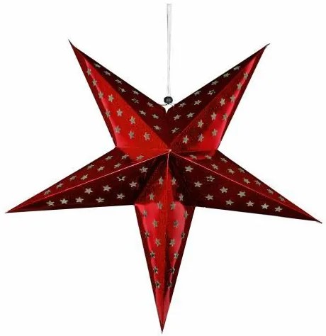Stea luminoasă de Crăciun cu temporizator 60 cm, 10 LED, roșu