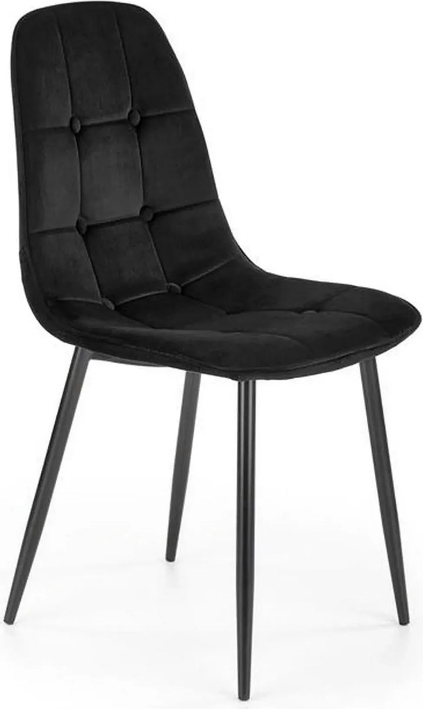 Scaun tapitat K417, negru, stofa catifelata, 44x56x87 cm