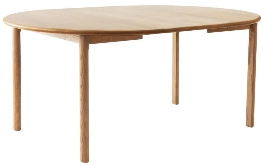 Masă de dining rotundă extensibilă din lemn de stejar cu blat suplimentar ø 120 cm Noor – Hammel Furniture