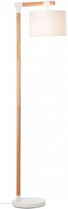 Lampadar Eloi, lemn/textil, maro, 30 x 168 x 48 cm, 60w