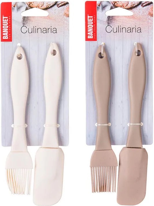 BANQUET Set spatulă şi pensulă CULINARIA, mix culori