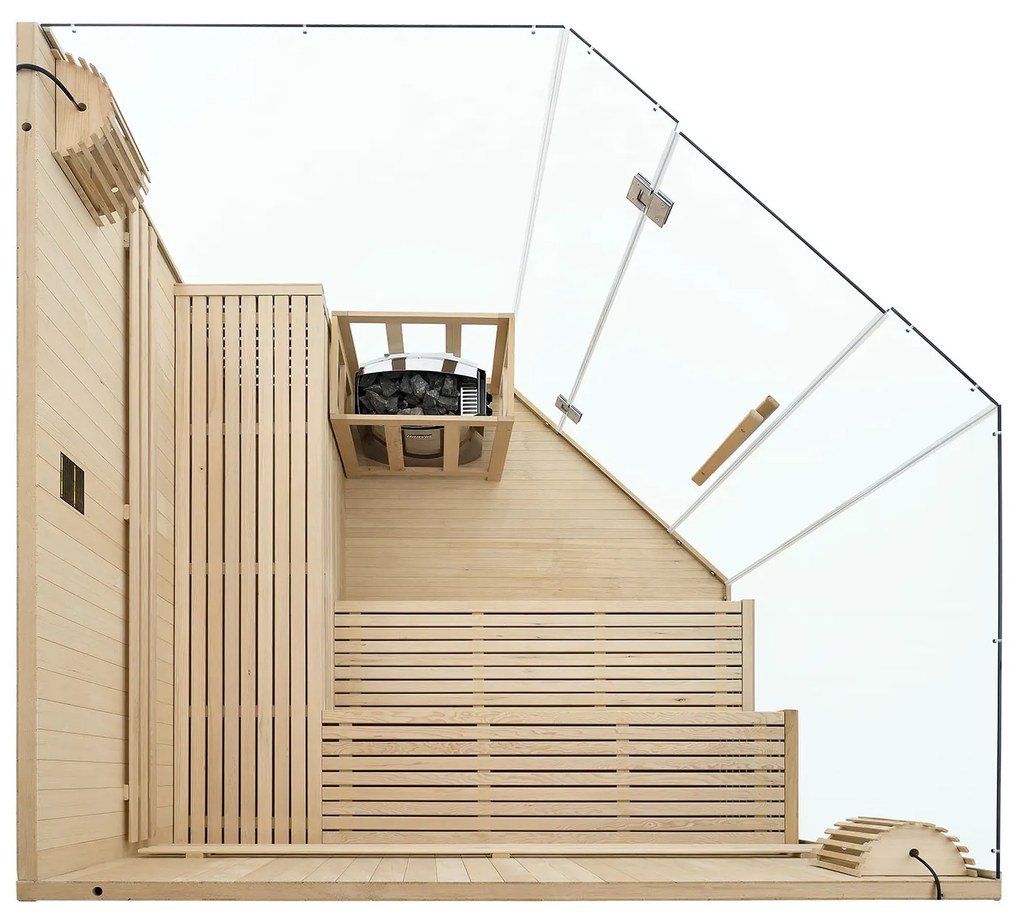 Tradičná saunová kabína / fínska sauna Espoo200 Premium - 200 x 200 cm 8 kW