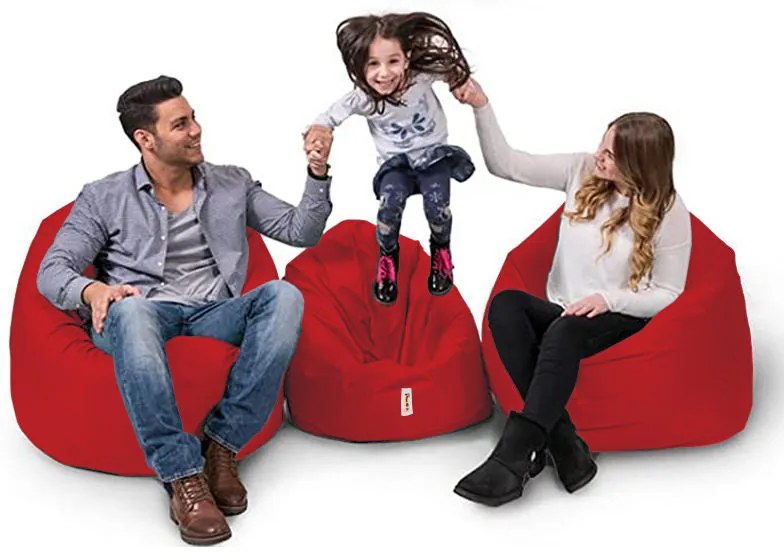 Fotoliu puf pentru grădină Iyzi 100 Cushion Pouf - Red