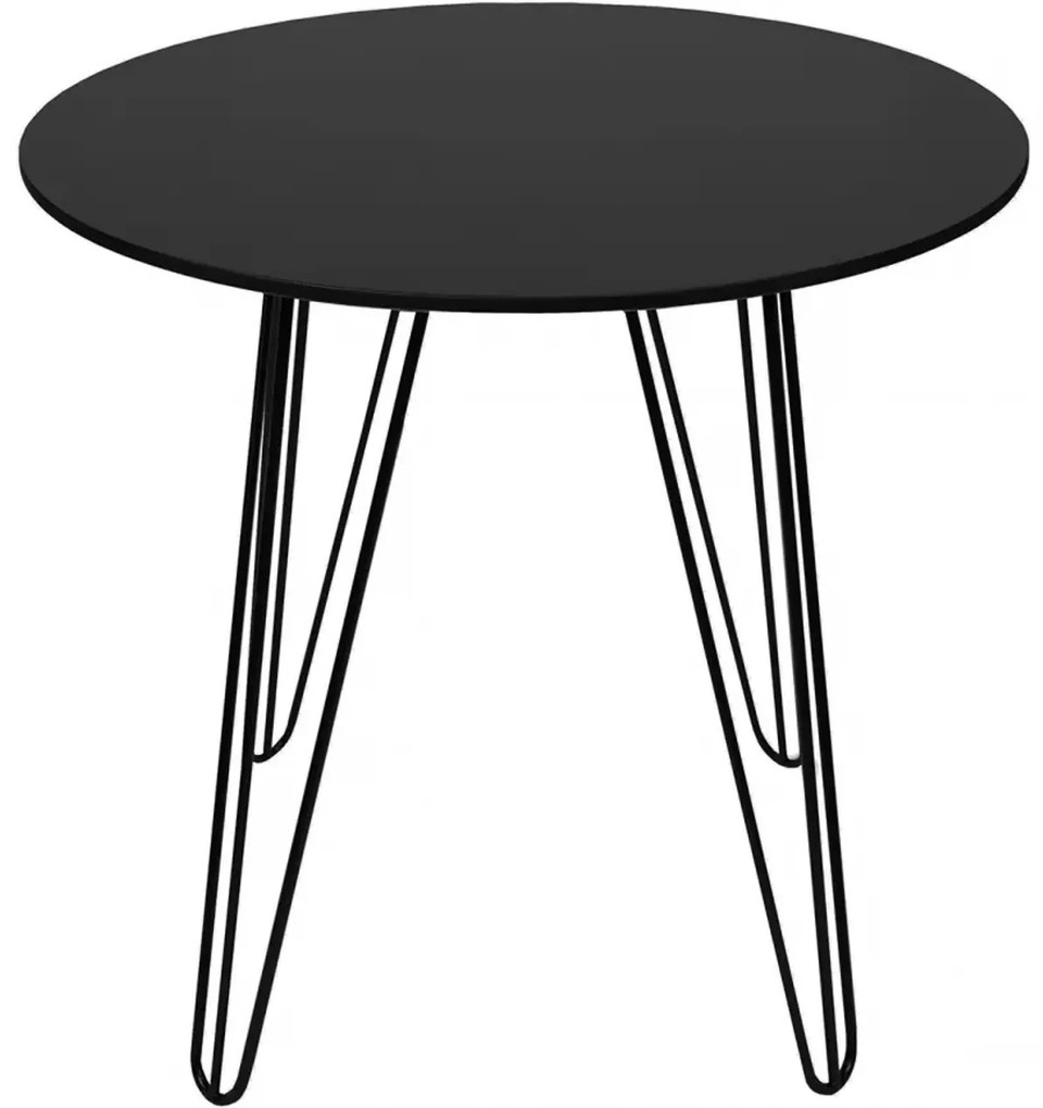 Masa de dining rotunda HARRY 90x90, negru