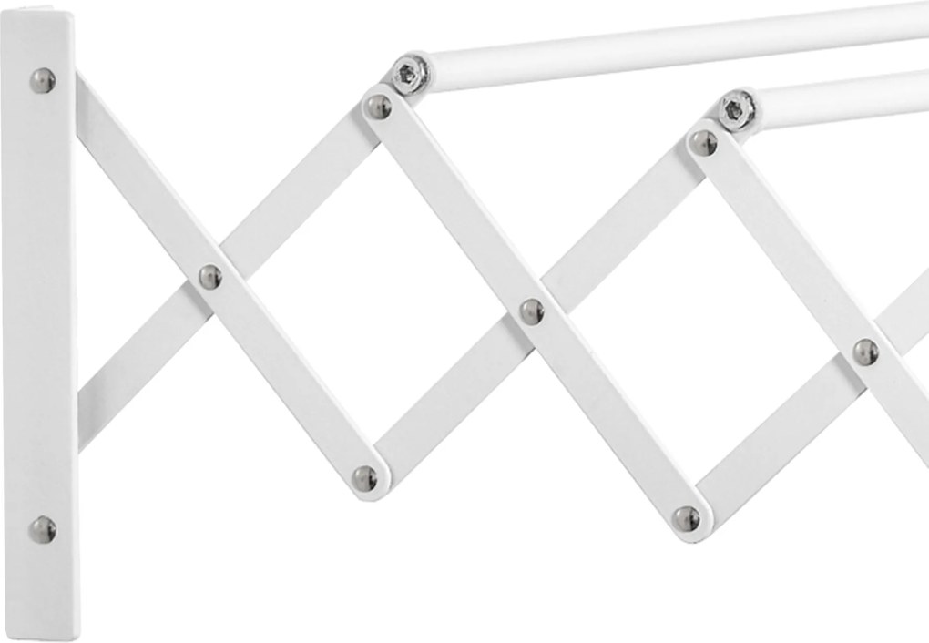 HOMCOM Uscător de Rufe Retractabil pentru Perete, Uscător Pliabil Economisitor de Spațiu din Metal pentru Interior și Exterior, 63,5x60x20 cm, Alb | Aosom Romania