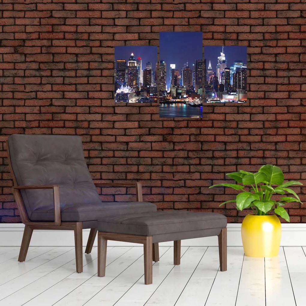 Tablou - Zgârie-nori din New York iluminate (90x60 cm)