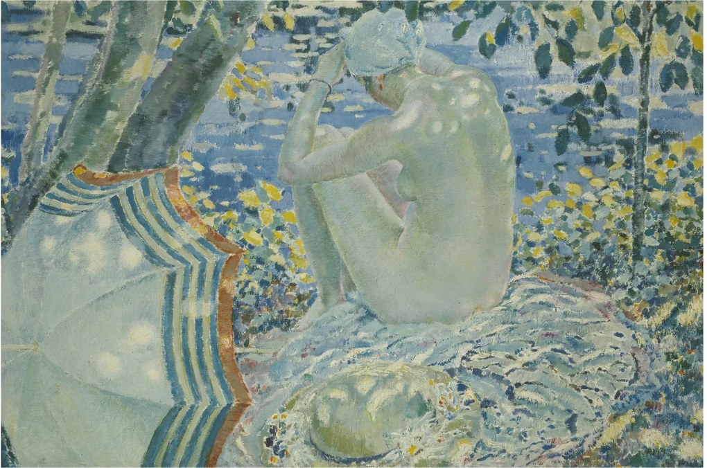 Tablou - Frederick Carl Frieseke, On the Bank, reproducere (90x60 cm)