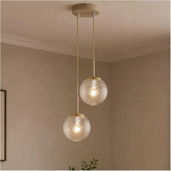 Brilagi - Lustru suspendat pe cablu STELLA 2xE27/60W/230V bej/auriu