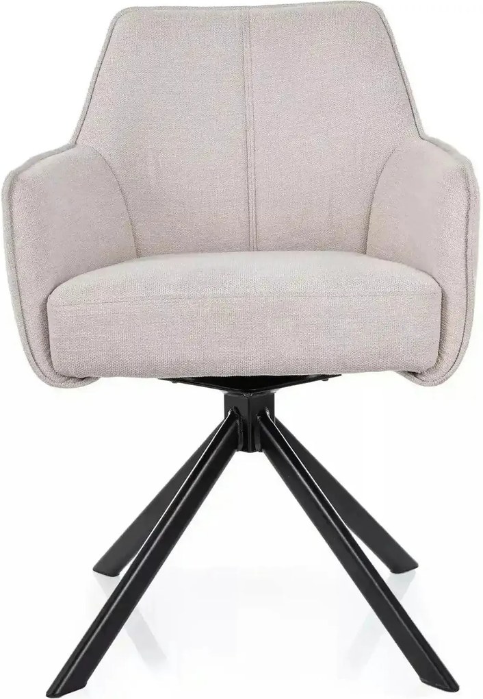 Scaun NOTTI, bej deschis/negru, stofa clasica/metal, 55x62x83 cm