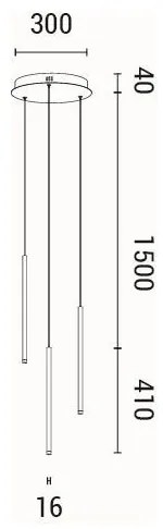 Lustră LED pe cablu LED/6W/230V 3000K d. 30 cm