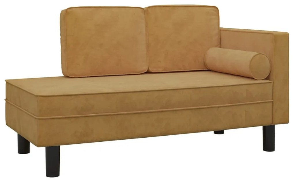 340711 vidaXL Canapea extensibilă cu 2 locuri, maro, catifea