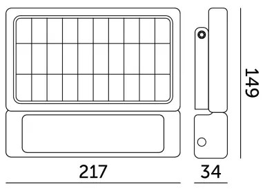 Proiector LED solar cu senzor LED/5W/3,7V 4000K IP65 3000 mAh