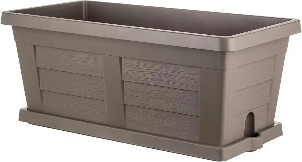 Jardinieră de grădină cu volum mare Bama Legno cappuccino, 80 x 40 x 35 cm, 80 cm