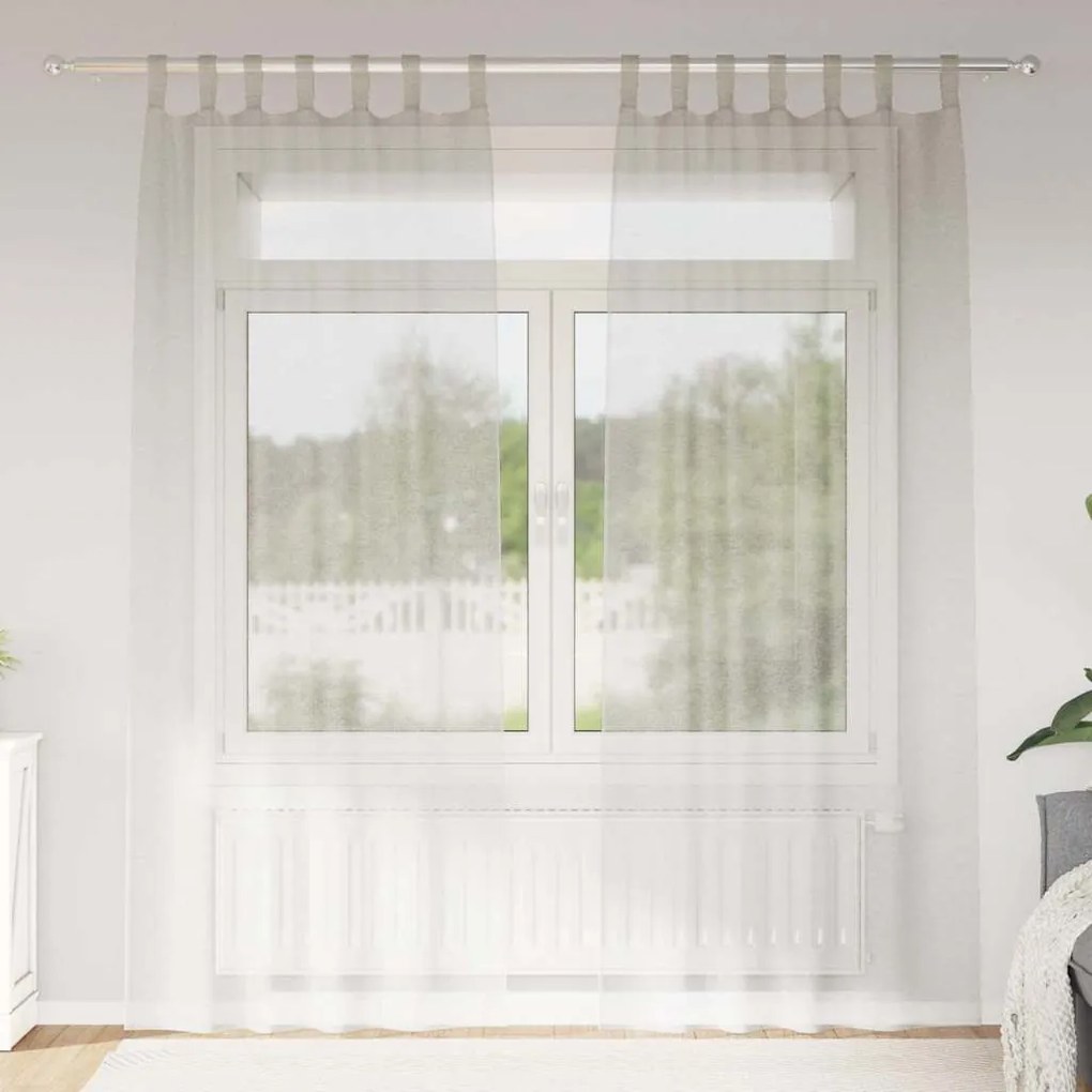 vidaXL Perdele cu perdele 2 pcs Crem 140 x 225 cm Poliester