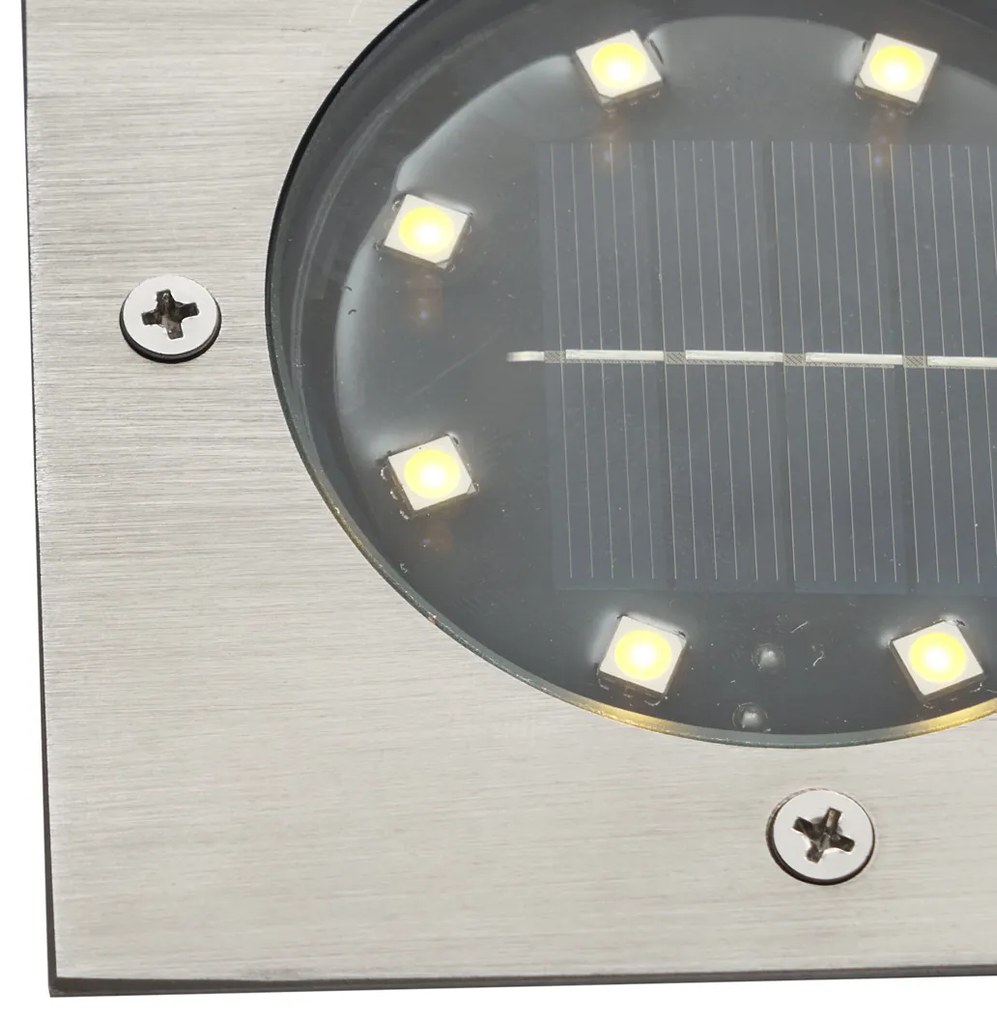 Set de 6 spoturi de sol din aluminiu pătrate, inclusiv LED IP65 Solar - Terry