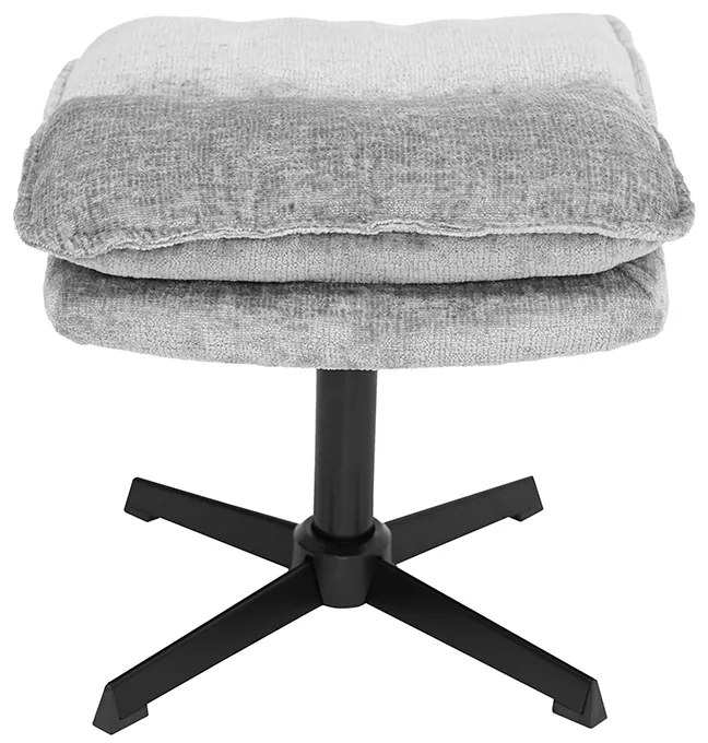 Fotoliu relaxant rotativ KATANIA cu taburet, gri deschis