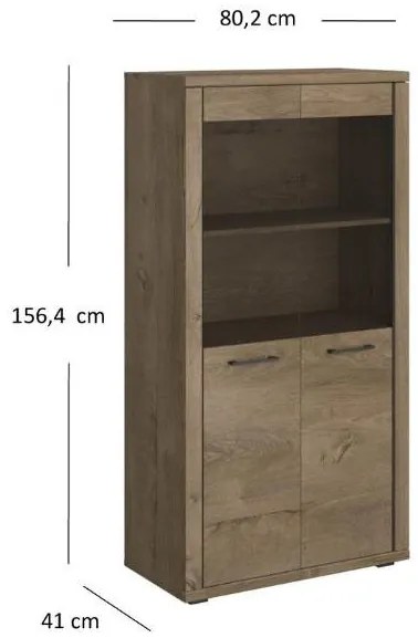 Vitrină Clinecas 2 (stejar lefkas) . 1116788