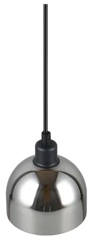 Lustră neagră/argintie cu abajur din sticlă ø 12 cm Molly – Trio