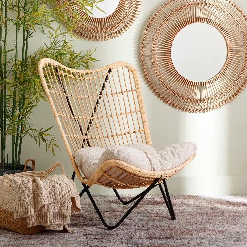 Fotoliu în culoare naturală țesut – Ixia