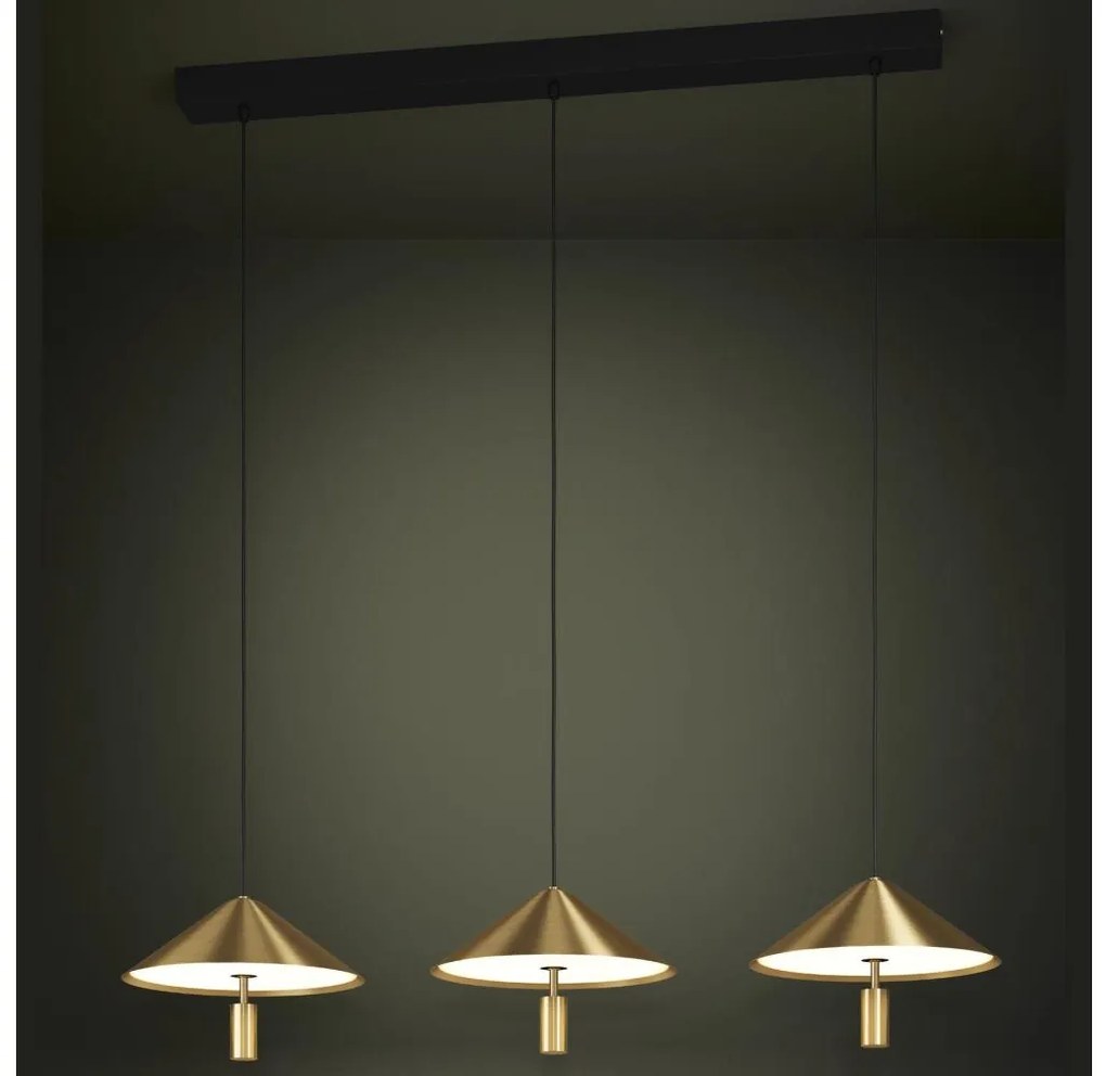 Lustră LED dimabilă pe cablu Eglo 390272 PARAGUAY 3xLED/12W/230V 3000K auriu