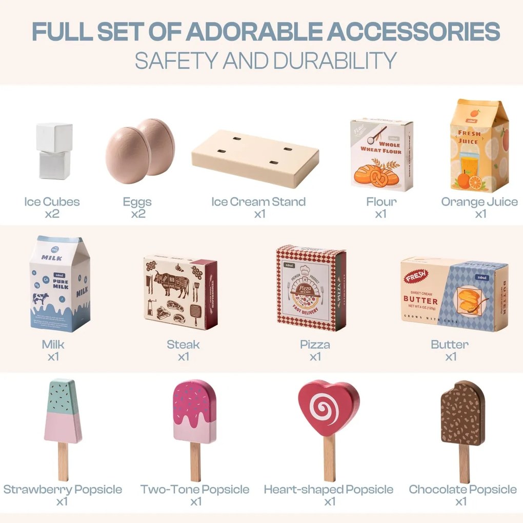 Bucatarie copii din lemn Series Albastru