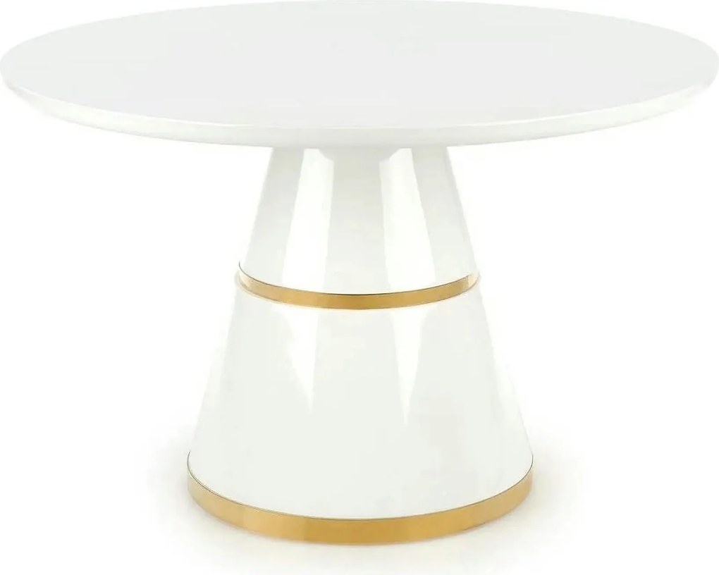 Masa rotunda 120 VEGAS, alb/auriu, MDF/metal