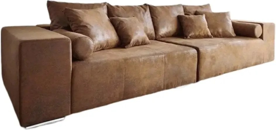 Canapea extensibilă dumonde cu ladă de depozitare si sezut confortabil din spuma high-density, Marbela Madagaskar Brown XXL 295x100 cm