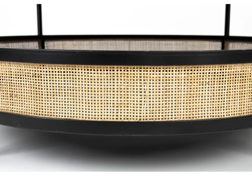 Măsuță de cafea neagră/în culoare naturală rotundă ø 80 cm Makoto – White Label