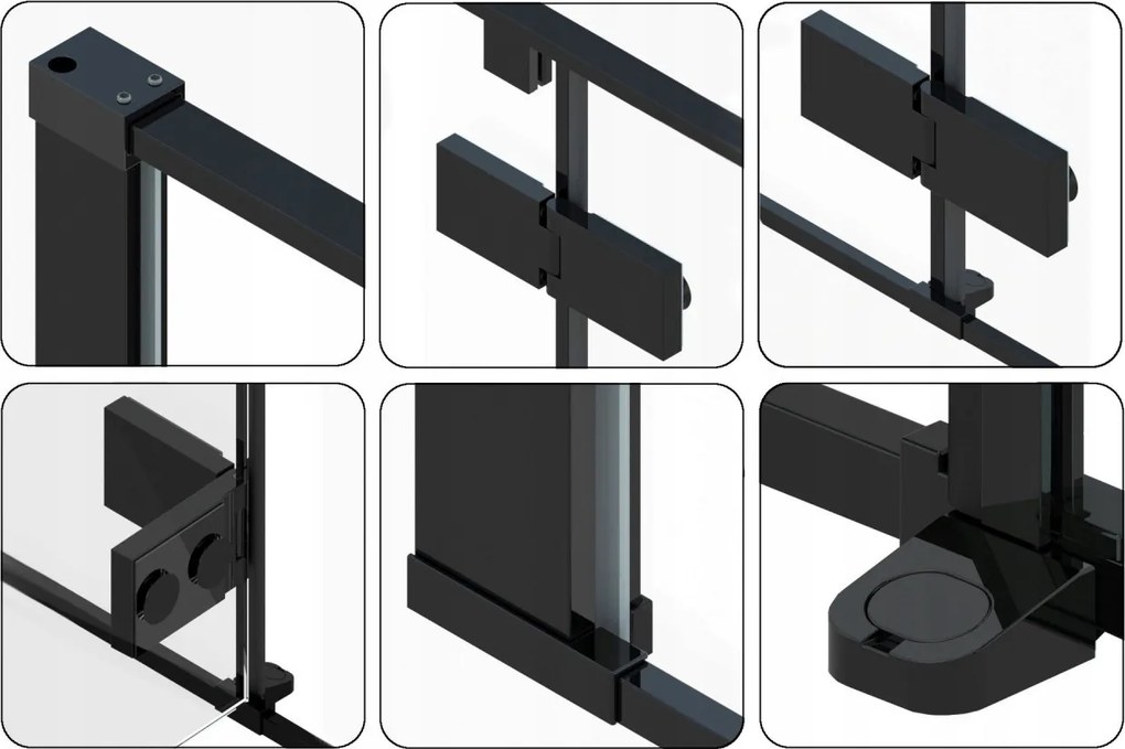 Cabina de dus Fargo 90x90 Black Mat