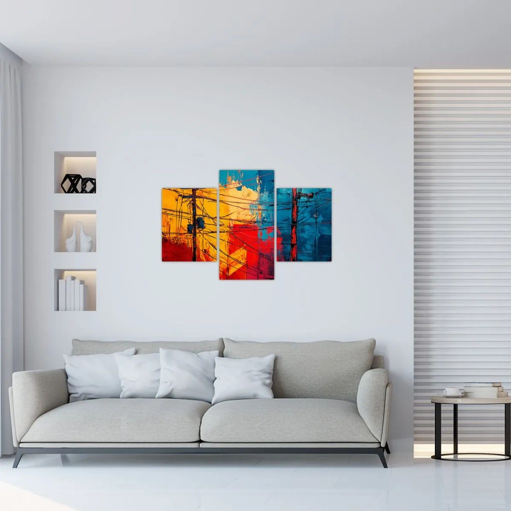 Tablou - Linii electrice abstracte (90x60 cm)