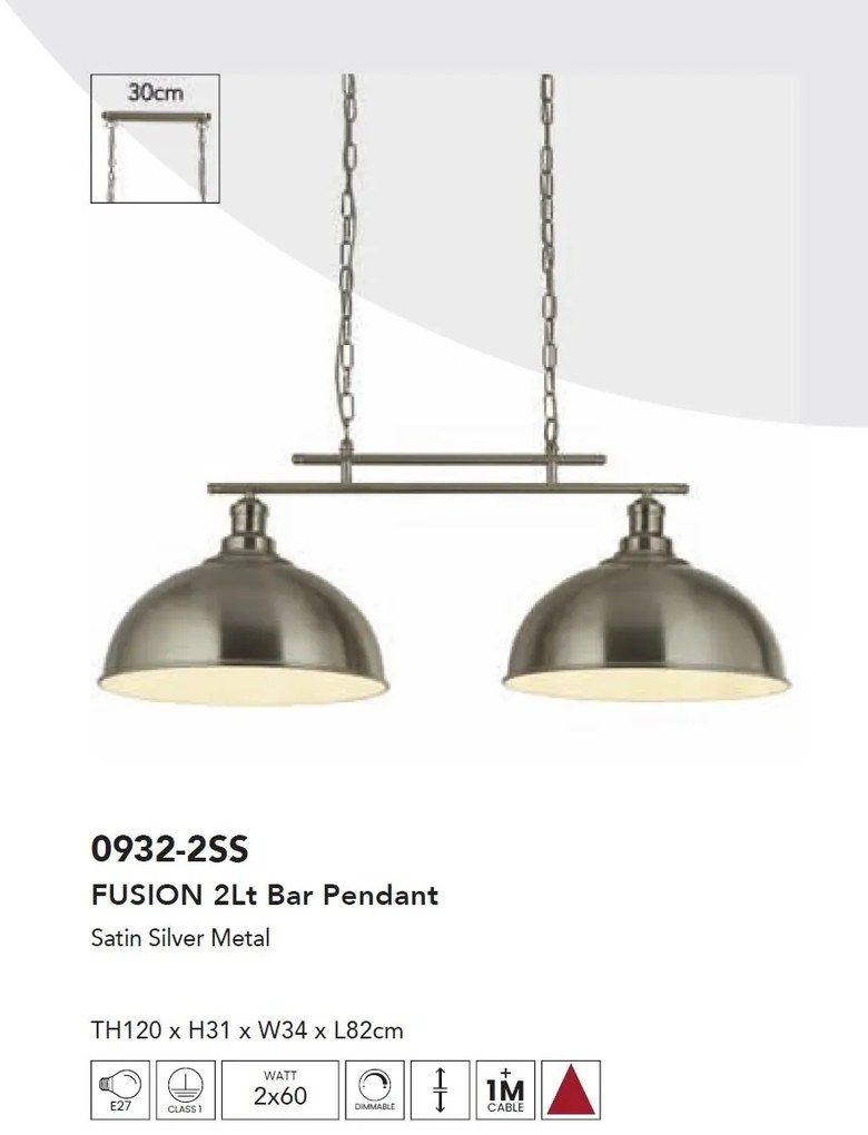 Lustra suspendata din metal Fusion 2L