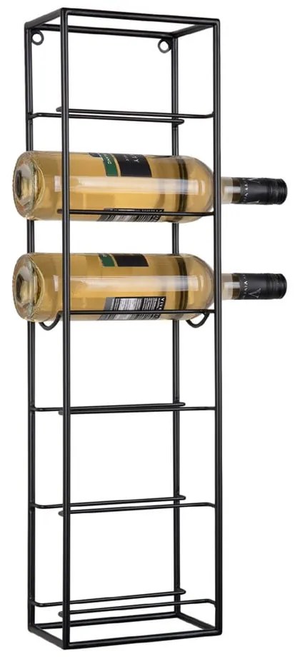 Raft pentru sticle de vin negru pentru perete din metal număr sticle 6 Single – PT LIVING