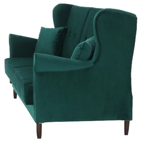 Canapea extensibilă, material textil verde, COLUMBUS