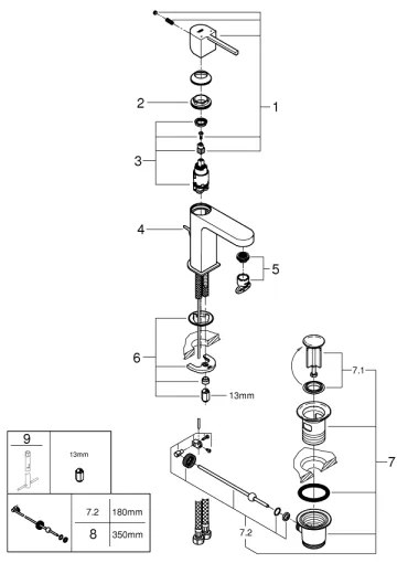 GROHE 32612003 - Baterie pentru lavoar PLUS, mărime S, crom lucios