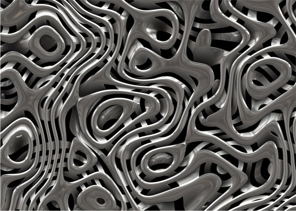 Tablou pe sticlă - Abstractizare metalică (70x50 cm)