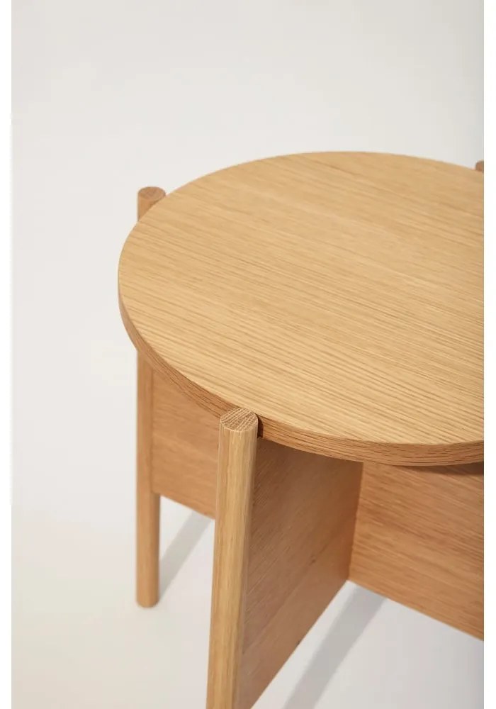 Măsuță auxiliară rotundă cu aspect de lemn de stejar ø 55 cm Dash – Hübsch