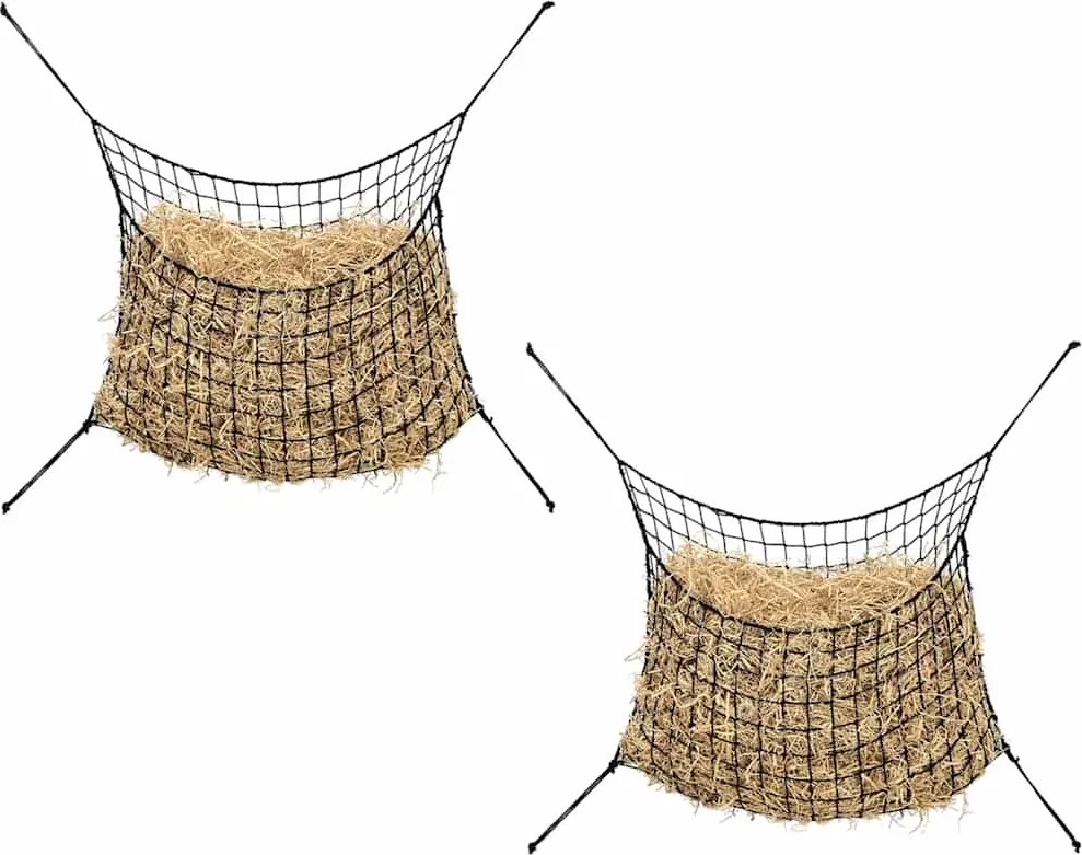 vidaXL Plase pentru fân, 2 buc, negru, rotunde, 75x50 cm, PP