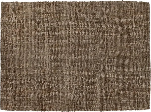Covor din iută împletit manual, antiderapant, maro natural, 160 x 230 cm, 3000 GSM, „Jute Carpet"