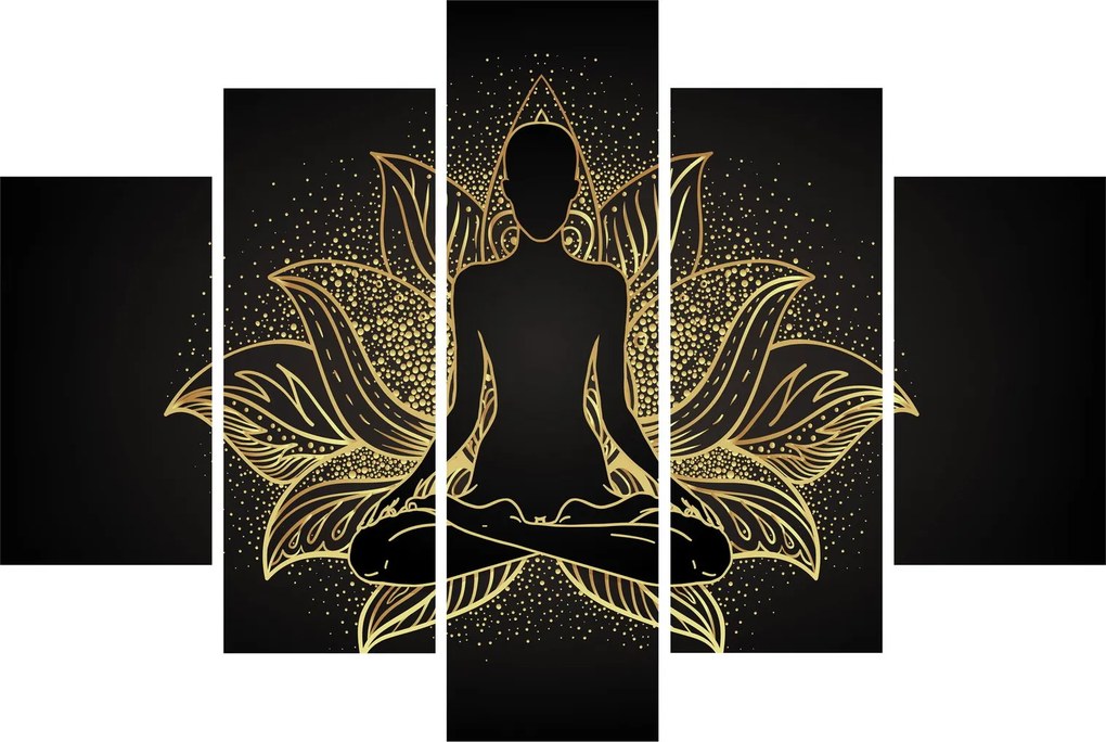 Tablou - Silueta într-o floare de lotus (150x105 cm)