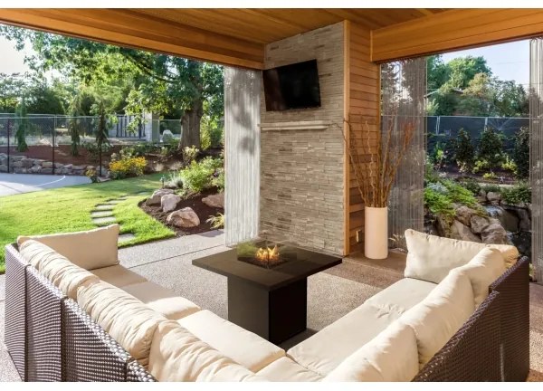 Șemineu de exterior pe gaz Planika Square Table GAS 79,7x90 cm 10kW