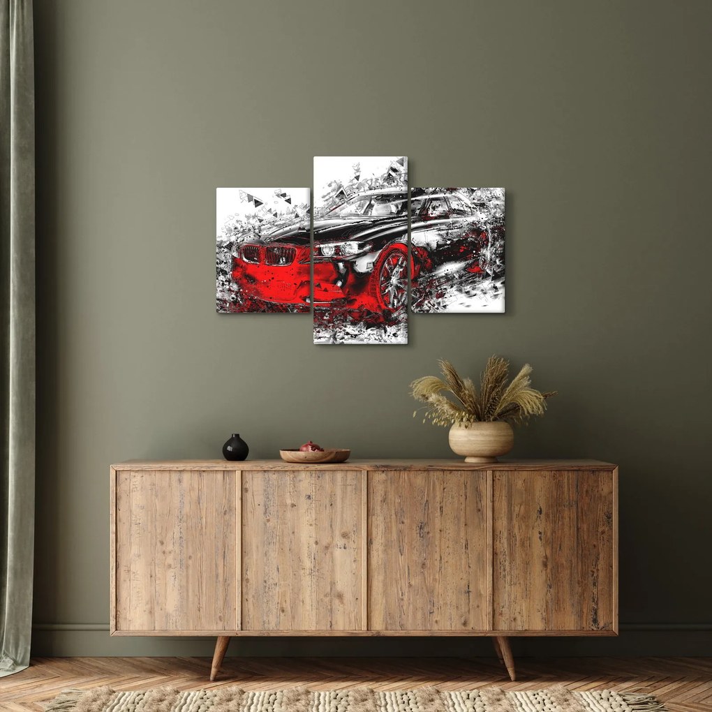 Tablou - Mașina pictată în acțiune (90x60 cm)