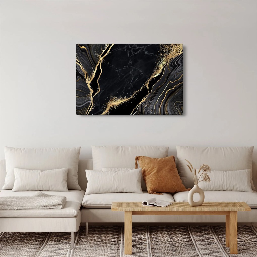 Tablou abstarcției aurii (90x60 cm)