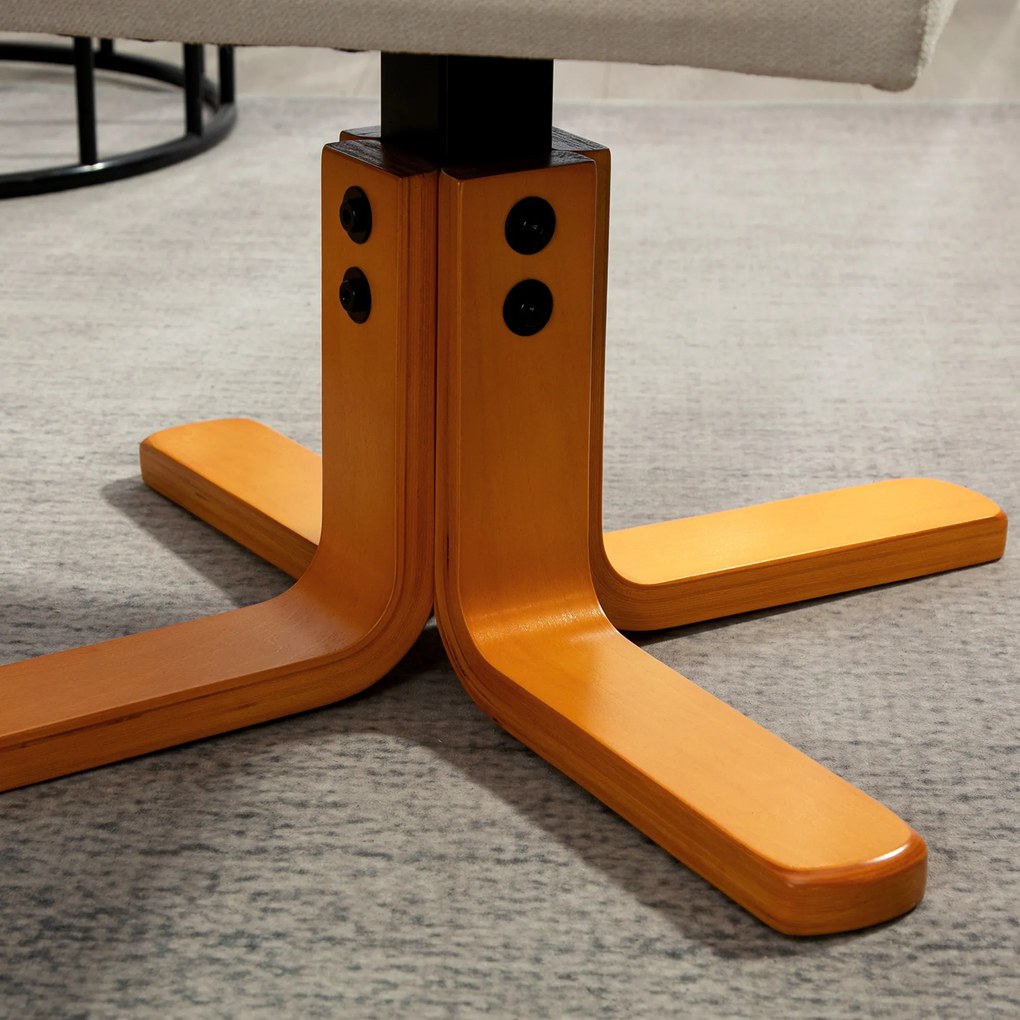 HOMCOM Fotoliu de masaj cu funcție de culcare și taburet, 145° de înclinare, Poliester, 80 x 86 x 99 cm, Crem | Aosom Romania