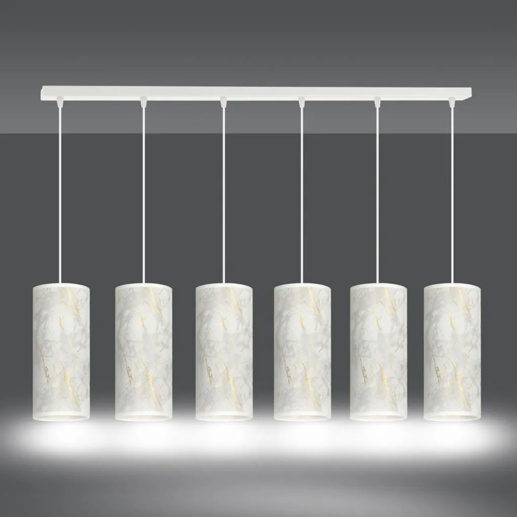 Lustra cu pendule design elegant KARLI 6 alba