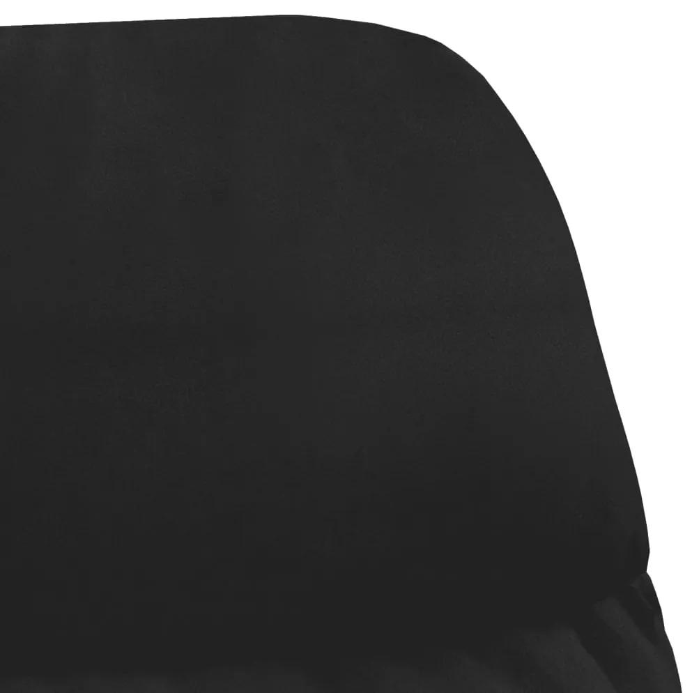 Scaun de relaxare cu taburet, negru, piele intoarsa artificiala Negru