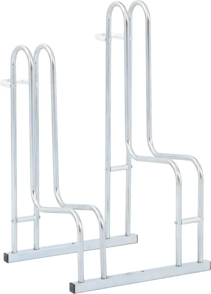 vidaXL Suport pentru 2 biciclete de sine stătător, oțel galvanizat