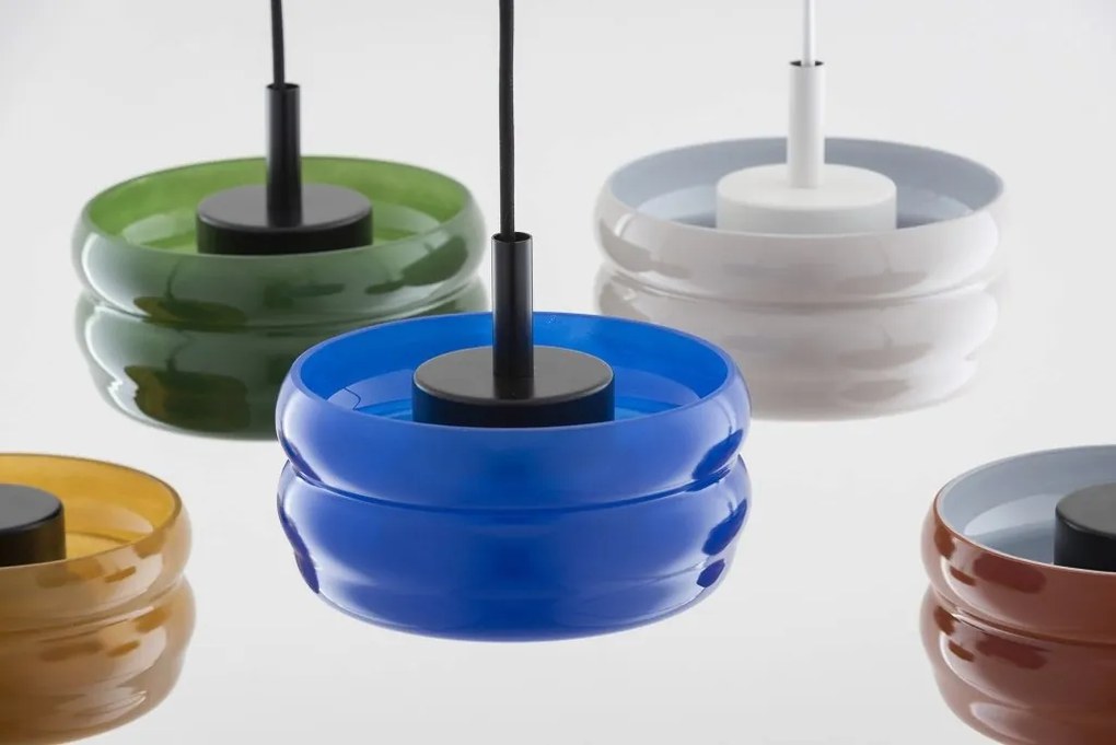 Pendul modern, Living, Hol, Scara, Sticla, Cobalt, TEVO