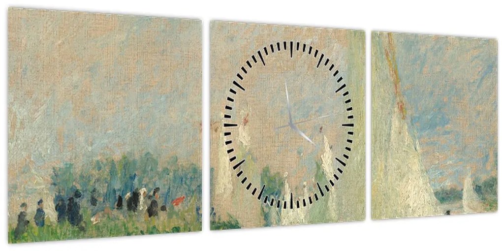 Tablou - Auguste Renoir, Regatta at Argenteuil, reproducere (cu ceas) (90x30 cm)