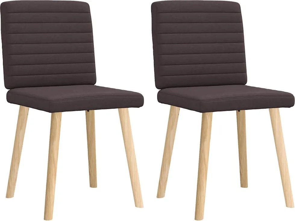 vidaXL Scaune de masă, 2 buc., maro închis, material textil